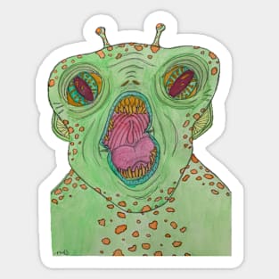 Green Lizard Monster Sticker